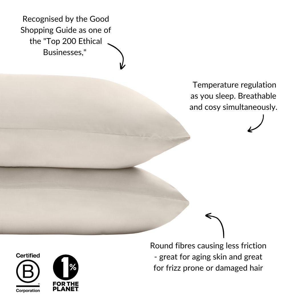 Eucalyptus Silk Pillowcase Pair in Wheat (Best Seller)-3