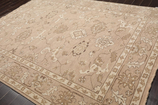 7'8" x 9'11" Hand Knotted 100% Wool Peshawar Oriental Area Rug Taupe