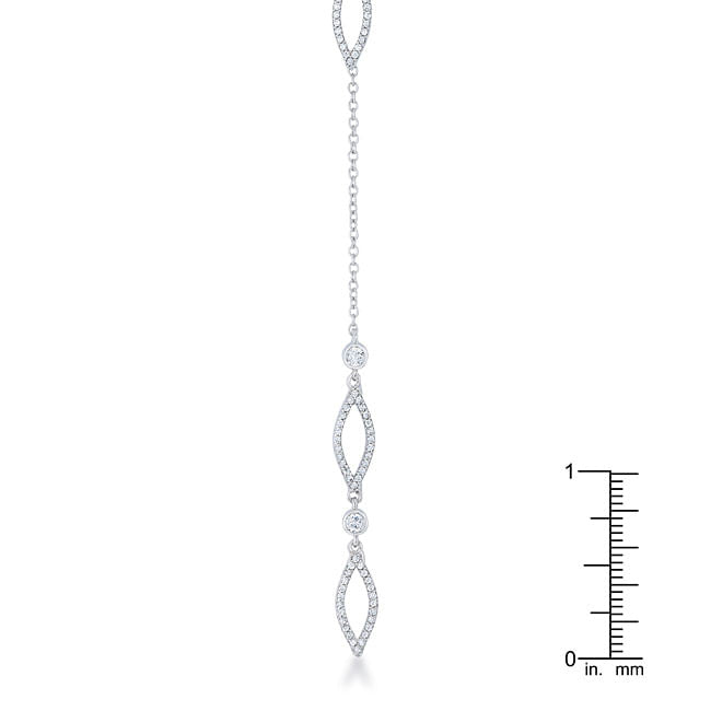 Carmela 0.6ct CZ Rhodium Classic Drop Lariat Necklace