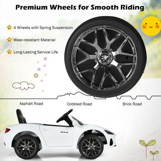 12V Kids Ride-On Car with Remote Control and Lights-Pink