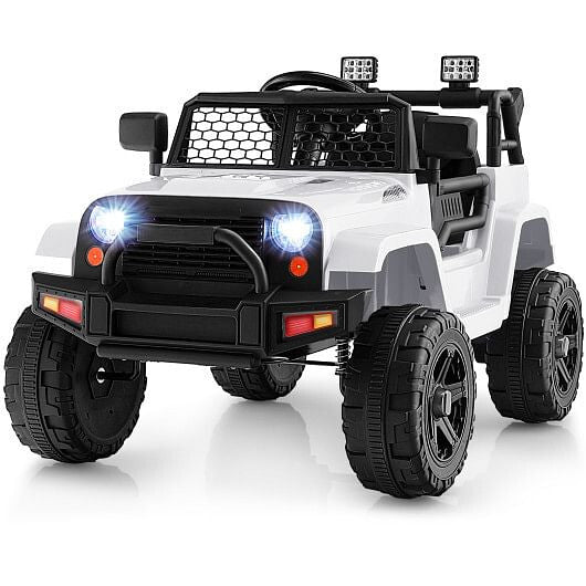 12V Kids Ride On Truck with Remote Control and Headlights-Black